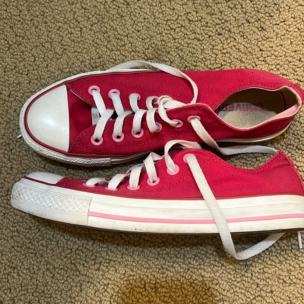 Hot pink converse with light pink accents